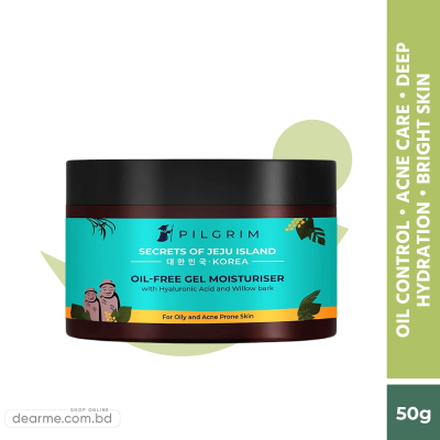 Pilgrim Oil free Gel Moisturizer for Oily Skin with Hyaluronic Acid & Willow Bark 50g