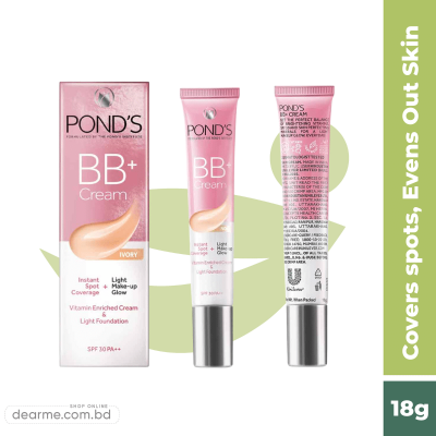 Ponds BB+ Cream Instant Spot Coverage + Light Makeup Glow- Ivory 18g
